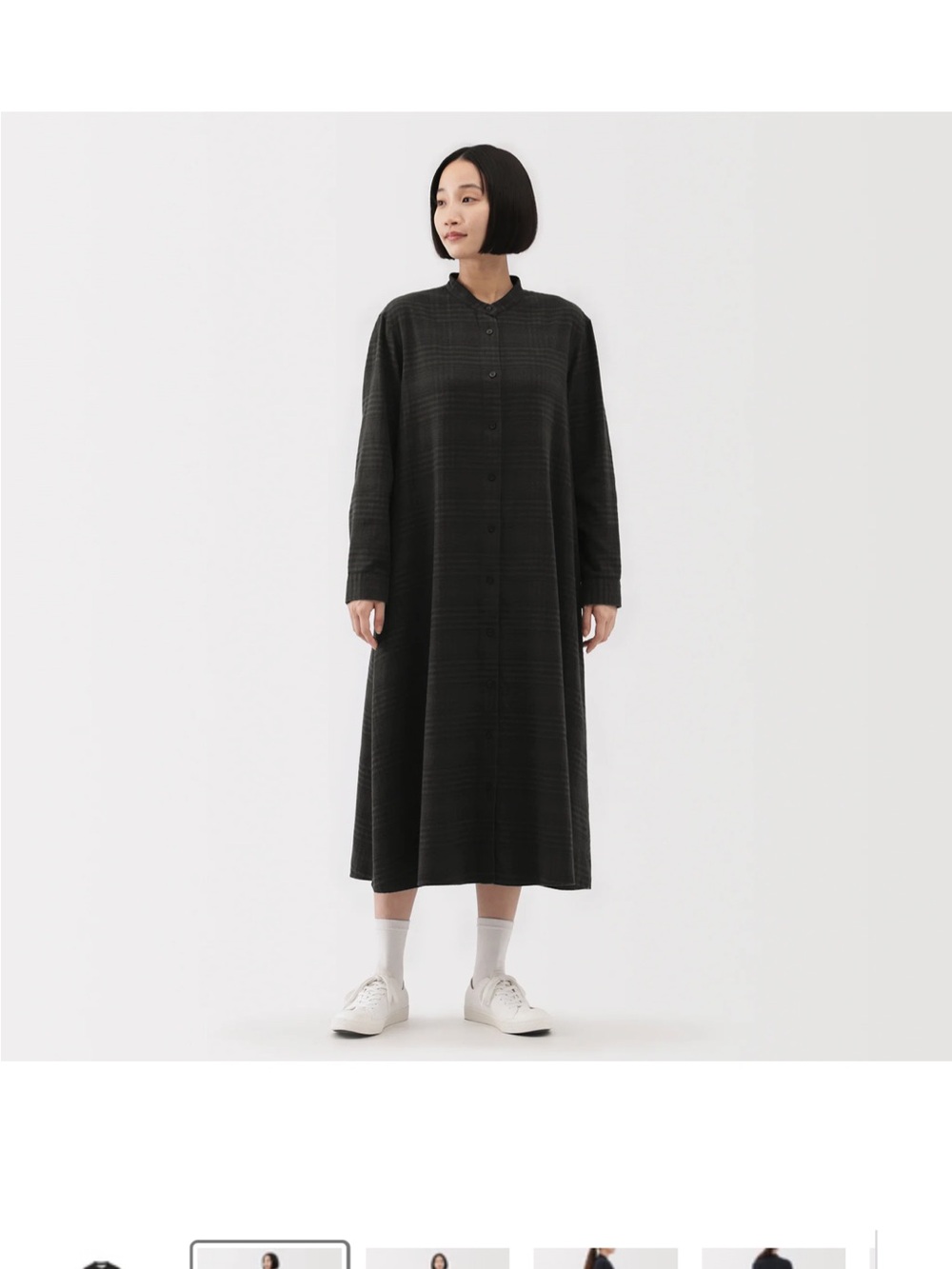 ISOFlannel Stand Collar Dress